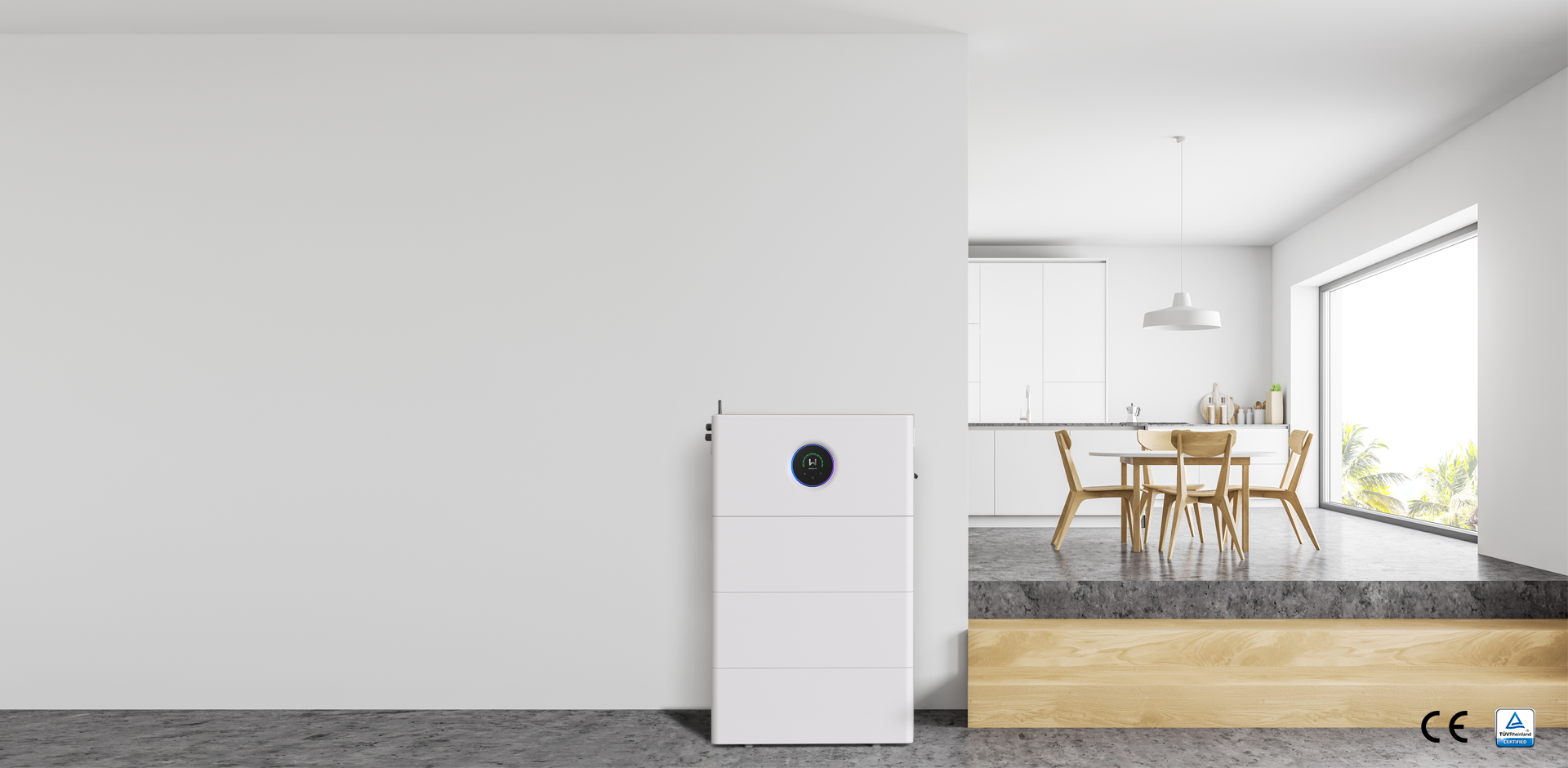 GoodWe ESA-Athena Balkonspeicher in weißem Gehäusedesign